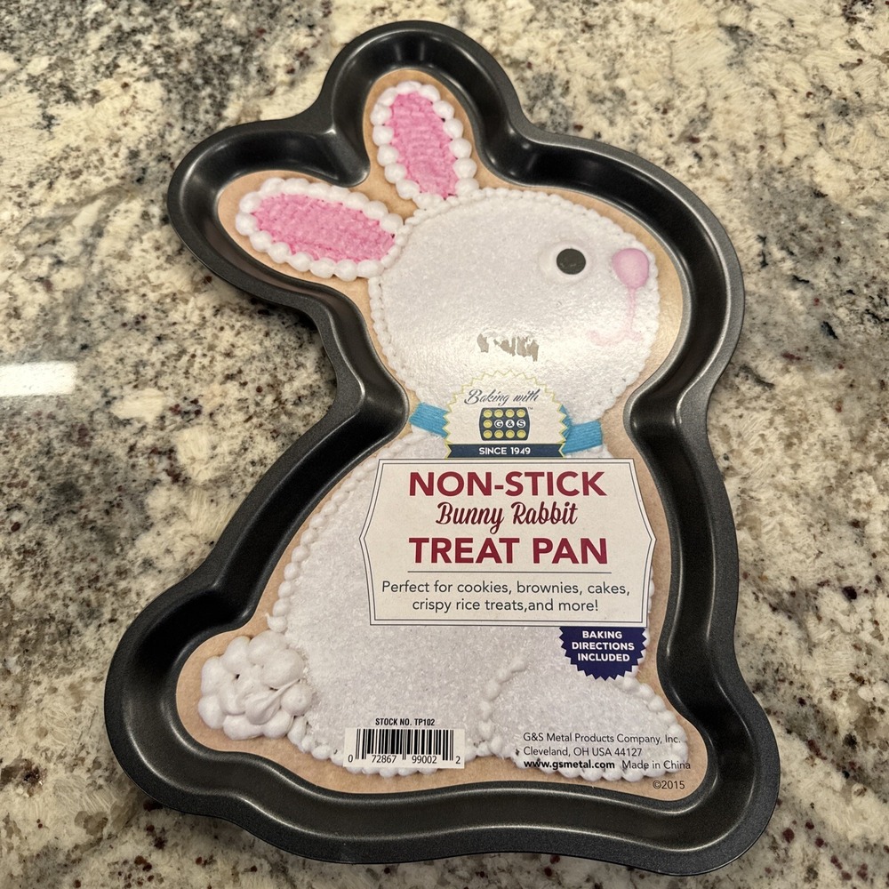 Easter Bunny Rabbit Treat Pan For Cookies Brownies & More 14" Non-Stick NEW